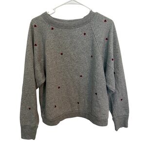 Universal Thread Gray Heart Fleece-Lined Sweatshirt